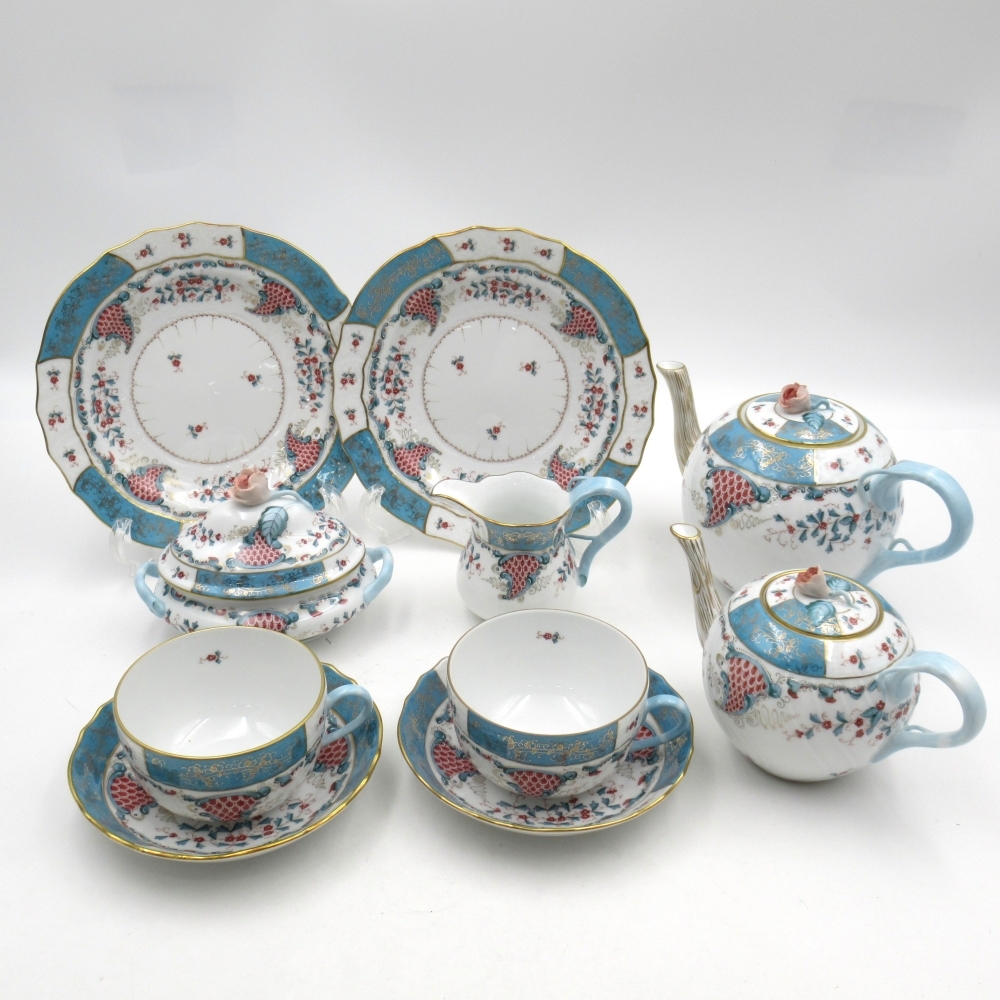 HEREND トゥッピーニの角笛(TCA) カップ/ソーサー/プレート/ポット/シュガー/クリーマー 他 計10点 マスターペインター サイン入 4037373拍卖