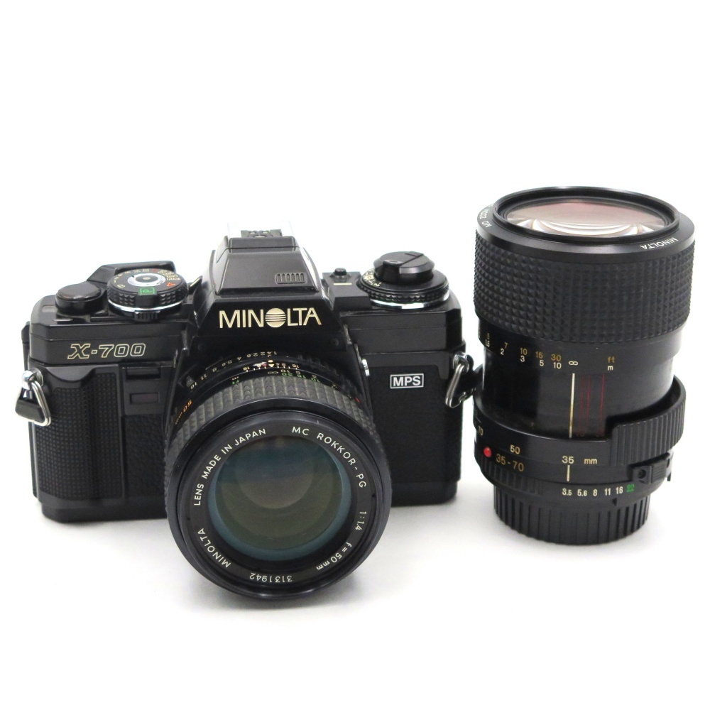 1円〜 MINOLTA ミノルタ X-700 MPS MF一眼レフカメラ レンズ2点 ケース付 通電のみ確認済 4256030拍卖
