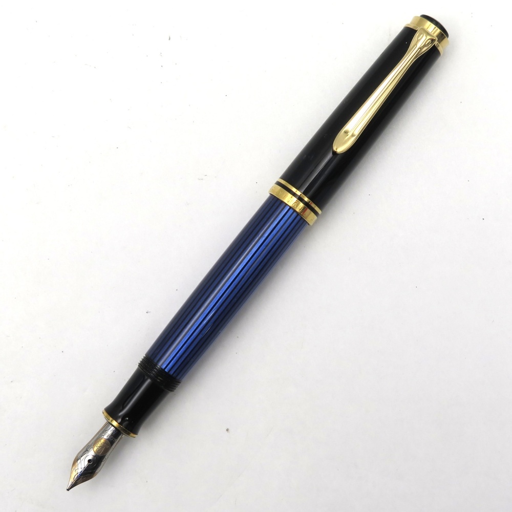 1円〜 PELIKAN ペリカン スーベレーン M600 ブルーストライプ 万年筆 ペン先14C M 筆記未確認 4221449拍卖