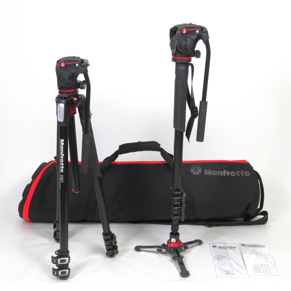 1円〜 1.Manfrotto MT190XPRO3 三脚/MVMXPROA4 一脚 MHXPRO-2W 雲台2点 ケース付 動作未確認 ※同梱不可 4206187拍卖