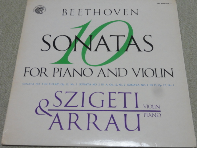 ベートーヴェン ヴァイオリンソナタ シゲティ アロウ VOL1 NO1.2.3 拍卖