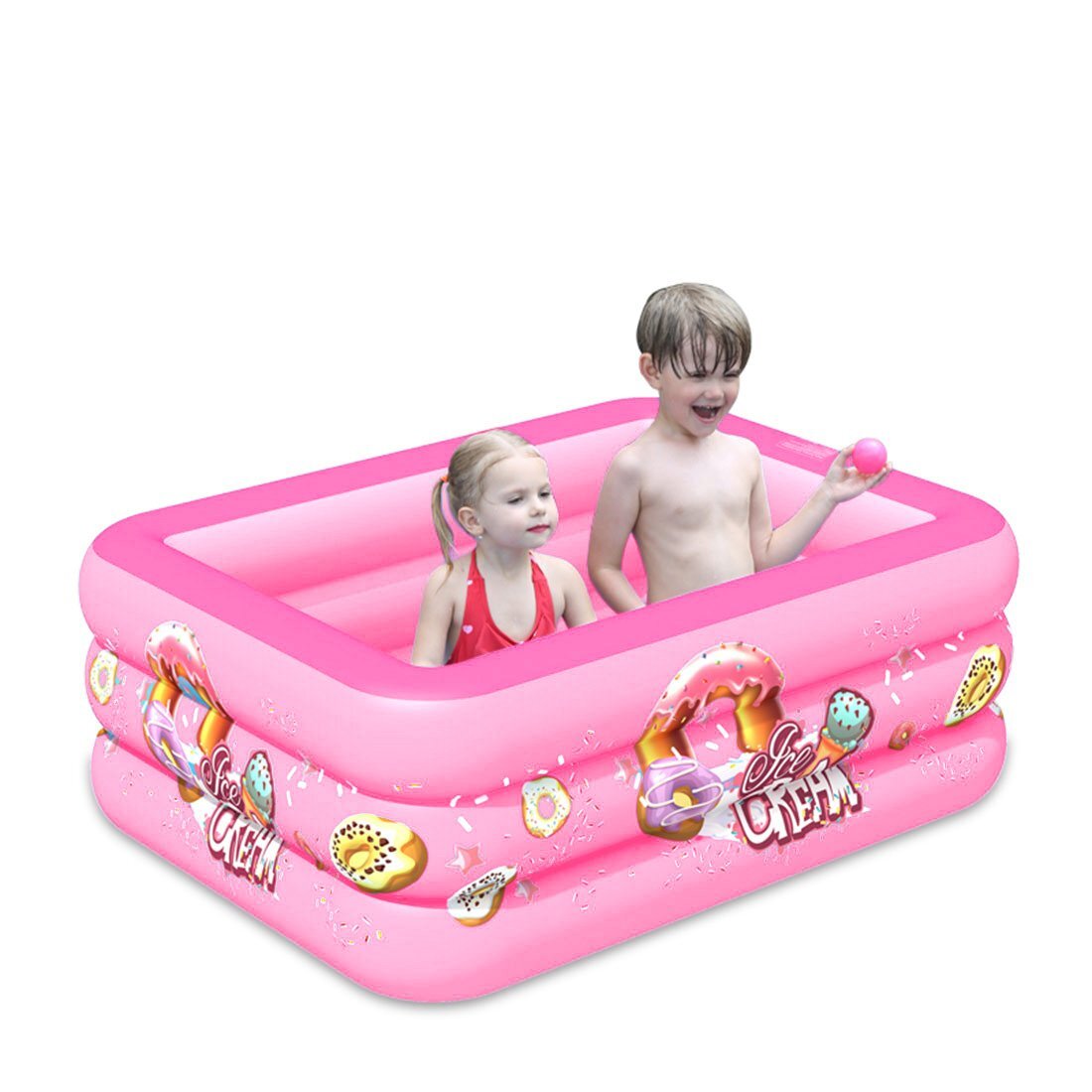 子供用プール キッズプール 大型 家庭用 ビニールプール 暑さ対策 厚く 室内 室外 厚く 漏れ防止 水遊びに大活躍 親子遊び ピンク拍卖
