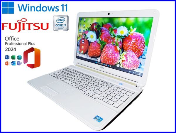 ★爆速 Intel Core i7【新品メモリ16G/新品SSD512G】カスタマイズ/FUJITSU LIFEBOOK・Window11/Office2024/Webカメラ/Wi-Fi/ハガキソフト★拍卖