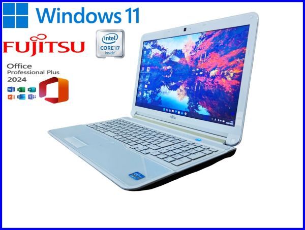 #爆速 Intel Core i7【新品メモリ16G/新品SSD512G】カスタマイズ/FUJITSU LIFEBOOK・Window11/Office2024/Webカメラ/Wi-Fi/ハガキソフト★拍卖