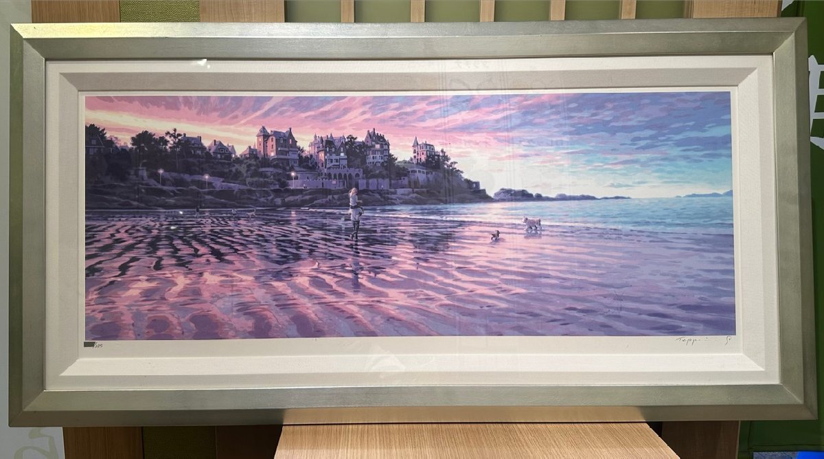 【KJ55086KH】【1円~】【真作】エクリューズ浜 笹倉 鉄平 シルクスクリーン 作品保証書有り 絵画 風景画 コレクション 美術品拍卖