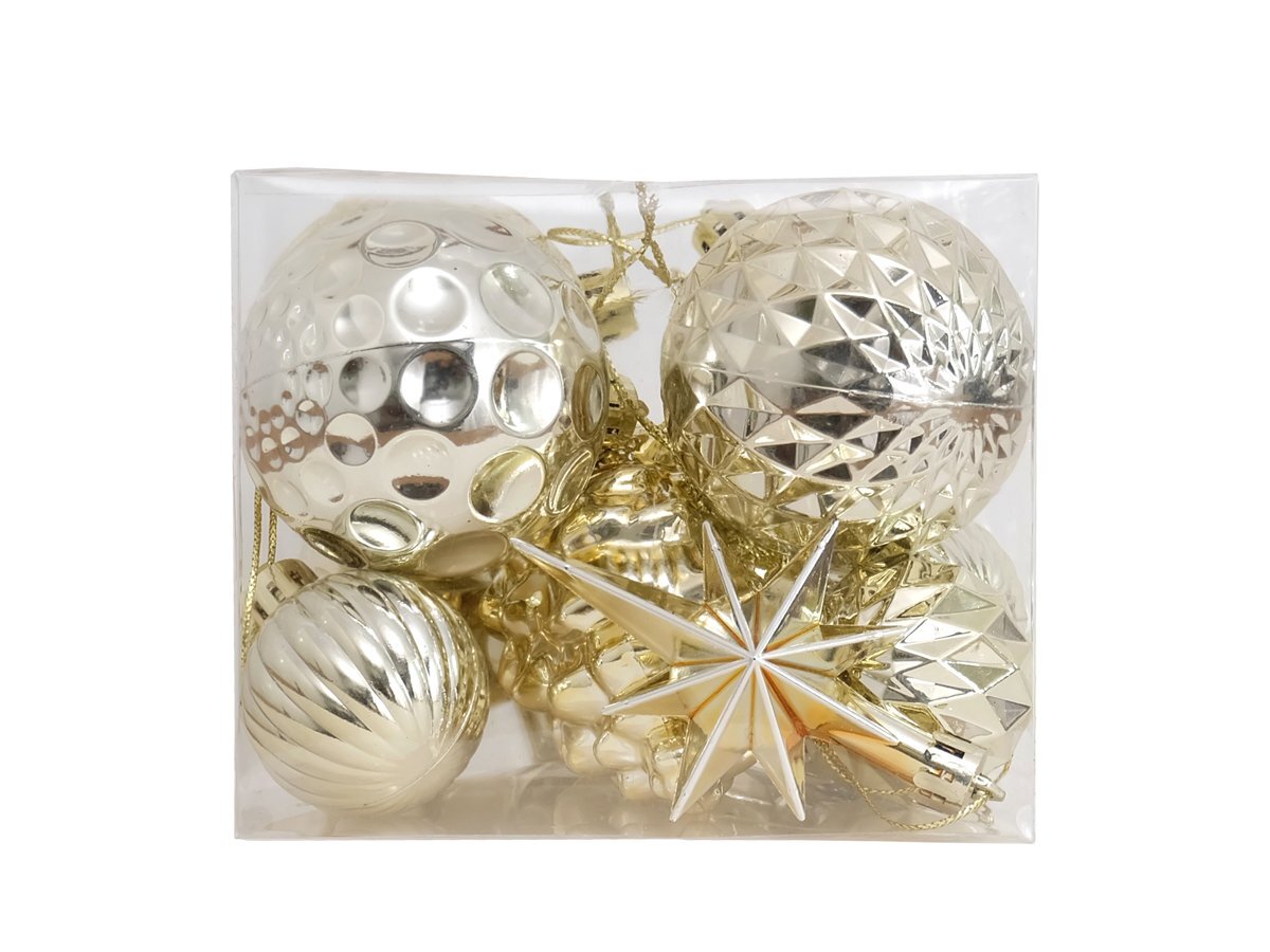 クリスマスツリーオーナメント アソート 12個セット シャンパンゴールド ラメ無し ボール 装飾 Xmas Christmas デコレーション インテリア拍卖