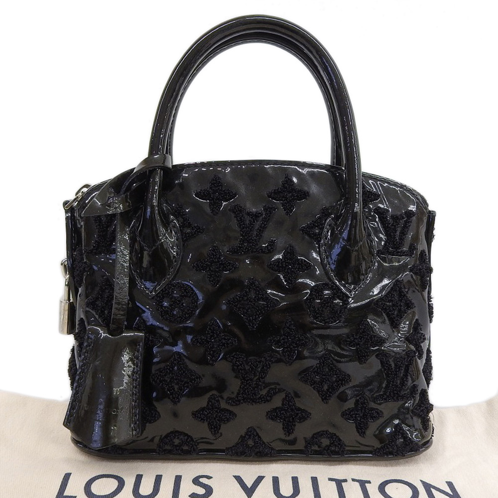 【本物保証】 布袋付 超美品 ルイヴィトン LOUIS VUITTON モノグラム ヴェルニ ロックイットBB ブークレット ハンドバッグ ブラック M40770拍卖