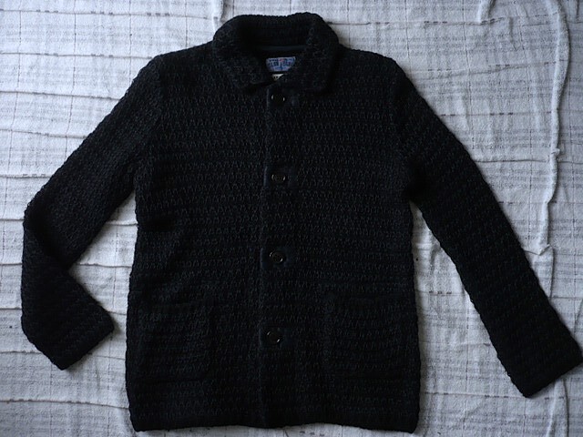 BLUE BLUE arigato★ヘビーウェイトウールカーディガン セーター 厚手 濃藍拍卖