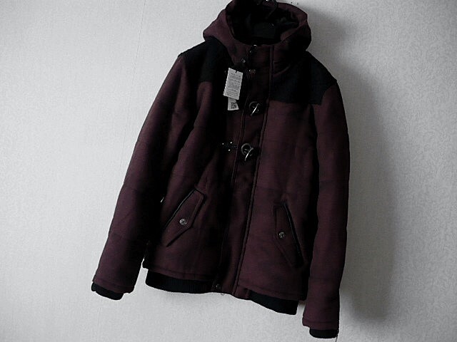 セール半額以下★送料込★トグルバックルウール中綿フーデッドコート拍卖