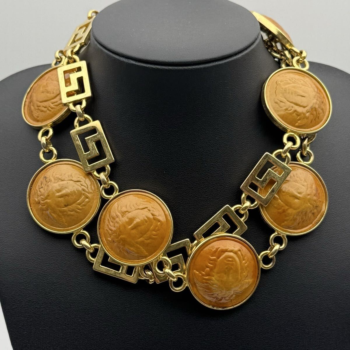 【超超希少・超大ぶり】Gianni Versace ジャンニ ヴェルサーチ ネックレス チョーカー メデューサ ゴールド メダル コスチュームジュエリー拍卖