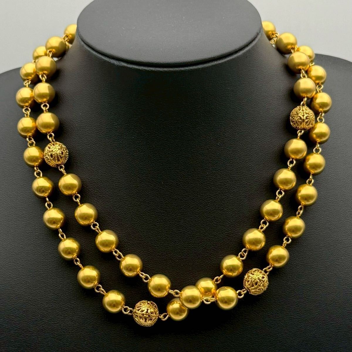 【希少・極美品】SONIA RYKIEL ソニアリキエル ネックレス チョーカー ロングチェーン ゴールド カサンドラ 球体 コスチュームジュエリー拍卖