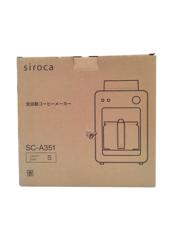 シロカ siroca 全自動コーヒーメーカー カフェばこ 静音 ミル4段階 コンパクト 豆・粉両対応 蒸らし タイマー機能 シルバー SC-A351拍卖