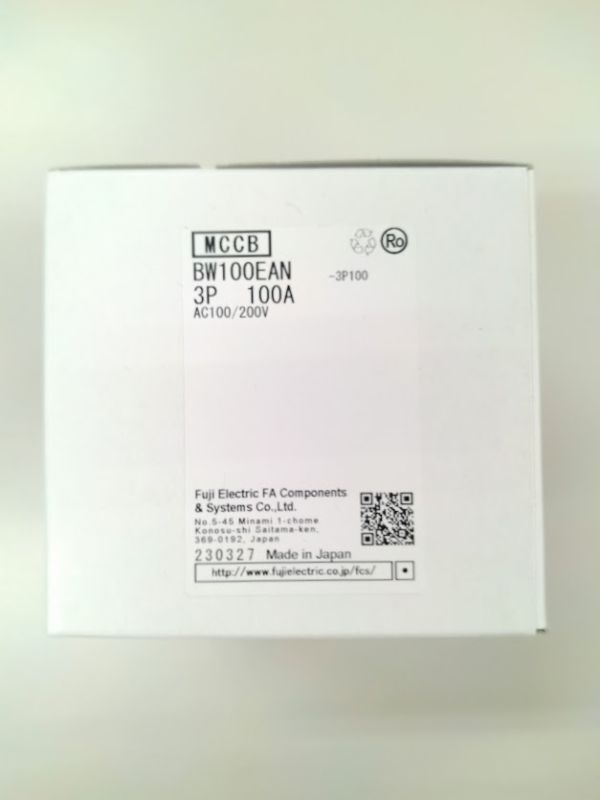 正規代理店購入 富士電機 FUJI ELECTRIC 単相3線回路中性線欠相保護機能付配線用遮断器 BW100EAN 3P 100A拍卖