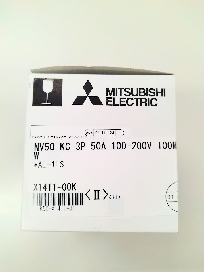 正規代理店購入 三菱電機 Mitsubishi Electric 分電盤用遮断器・制御盤用遮断器 NV50-KC 3P 50A 100-200V 100MA W AL-1LS拍卖