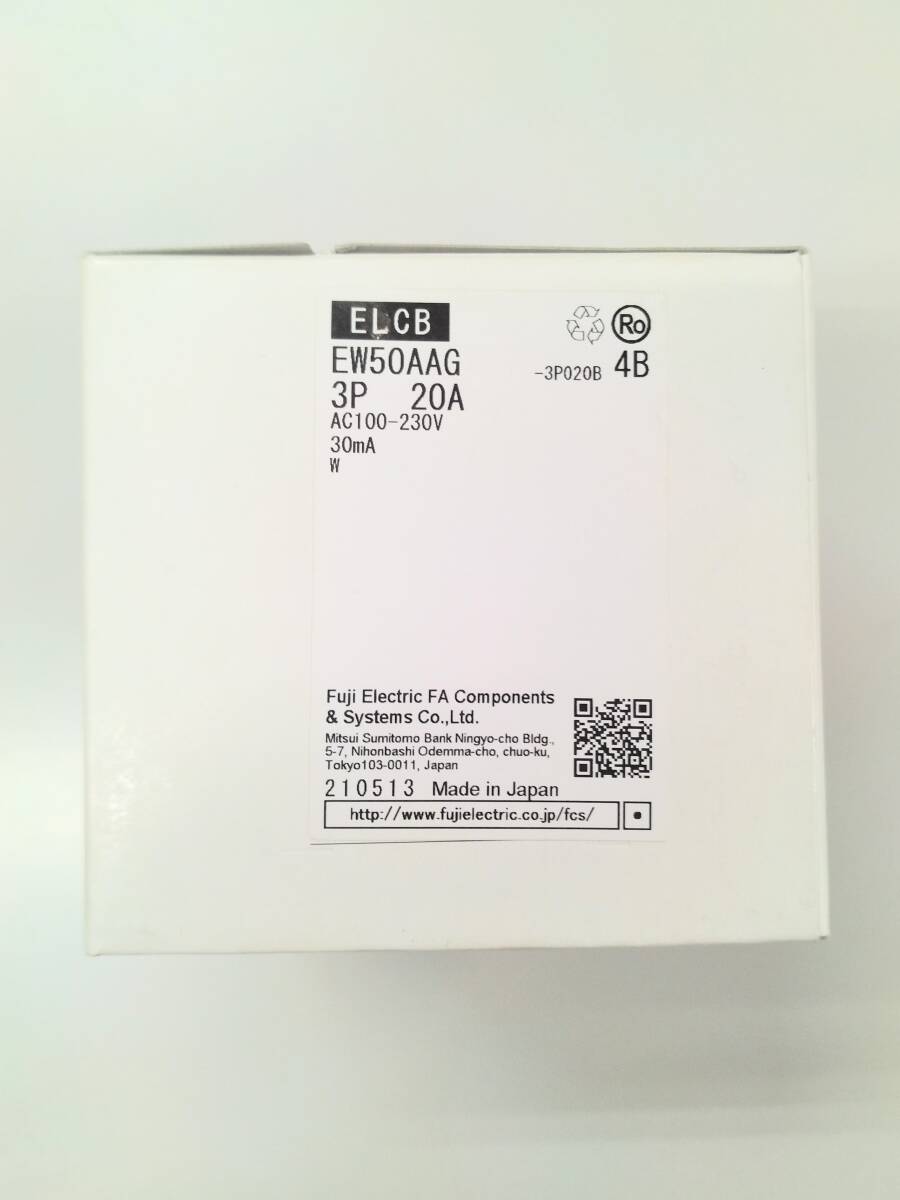正規代理店購入 富士電機 FUJI ELECTRIC 一般配線用漏電遮断器 EW50AAG-3P020BW AC100-230V 30mA拍卖
