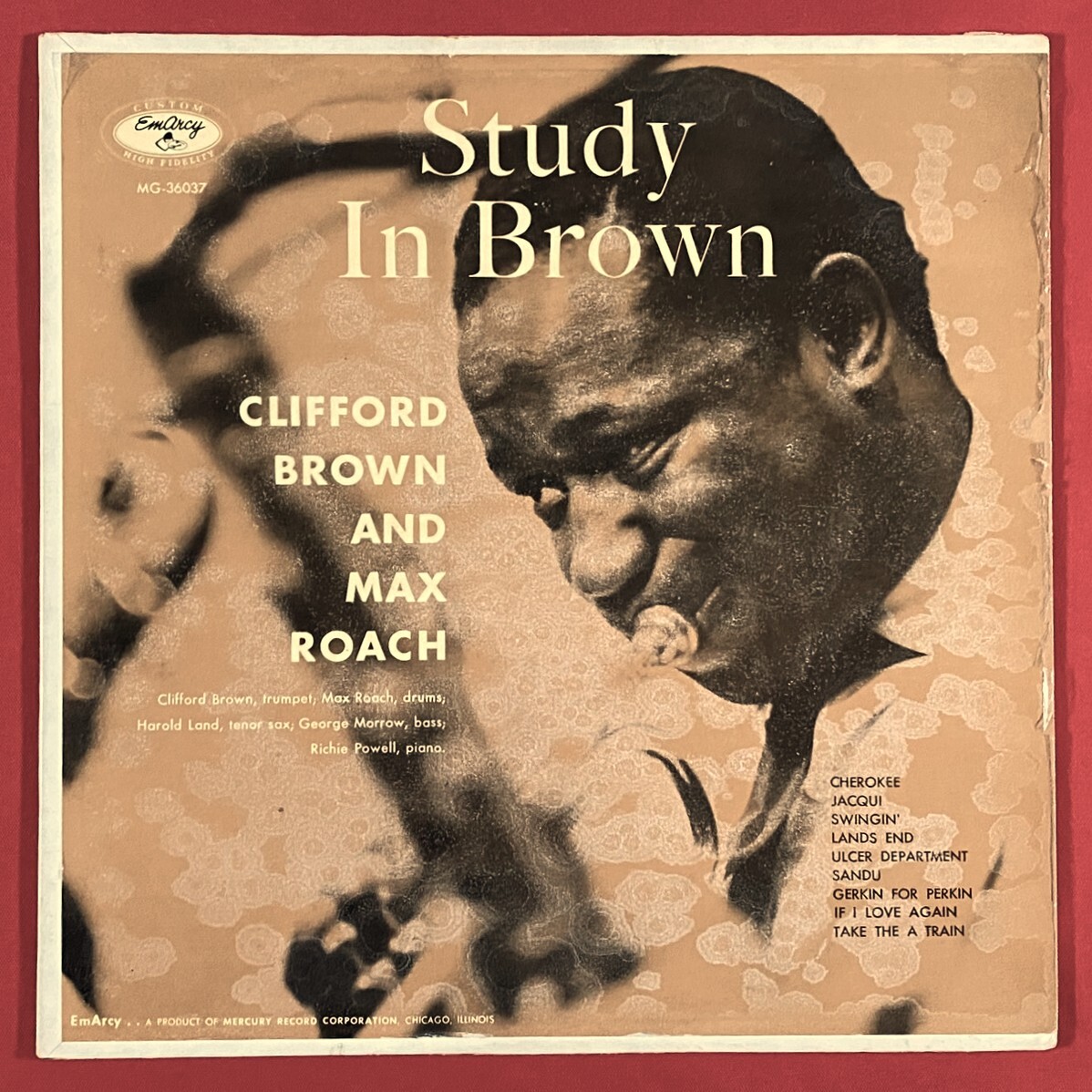 ★現品限り!【深溝/初期モノラル盤/大ドラマー】クリフォード・ブラウン『Study in Brown』Clifford Max Roach MG 6037 LPレコード V拍卖