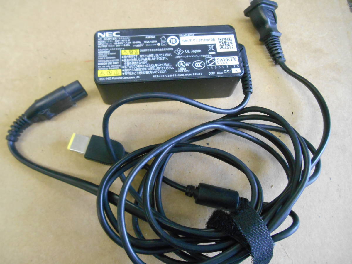 NEC 純正 ACアダプタ ADP-45TD E (ADP003) PC-VP-BP98 20V 2.25A 角型 (213拍卖
