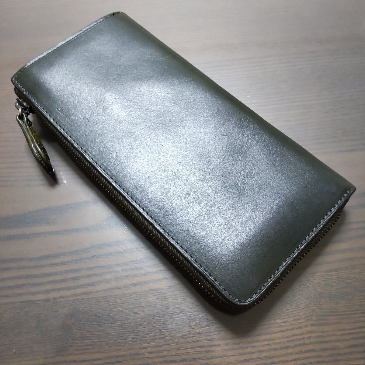 未使用■NOMADOI■L字ファスナー長財布■金運のダークグリーン■高級定価2万円後半■コインケース付■拍卖