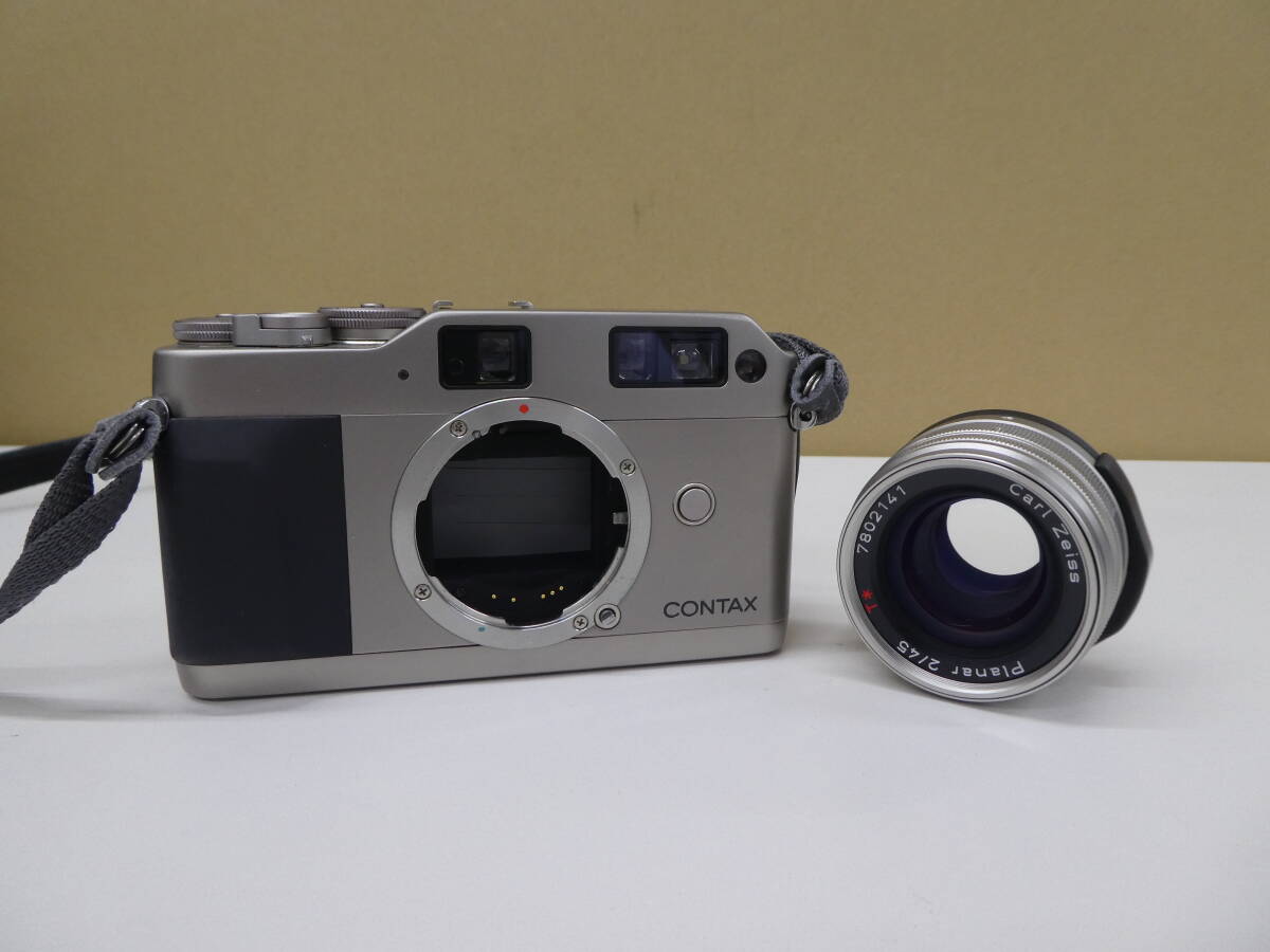 ☆ CONTAX コンタックス G1 フィルムカメラ Carl Zeiss Planar 2/45 T* カメラ 通電のみ確認 1円スタート ☆拍卖