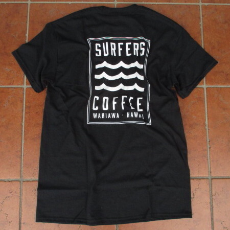 特価!人気商品!ハワイより入荷!SURFERS・COFFEE(HAWAII)ハワイのローカル・カフェのオリジナル・Tシャツ!ブラック:Mサイズ拍卖