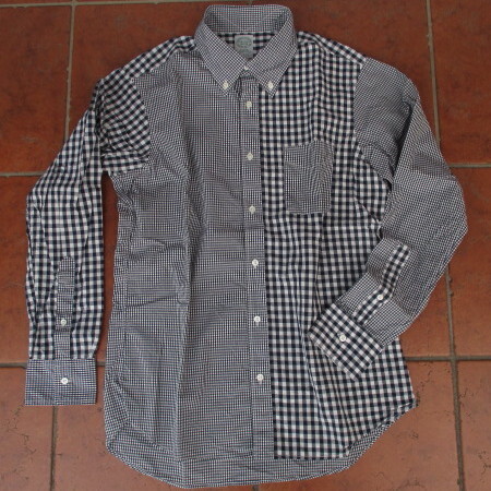 SALE!タイトフィット仕様!キートンチェイス(KEATON・CHASE)3種のピッチ違いのギンガムを使用したクレイジーパーンシャツ!Mサイズ拍卖