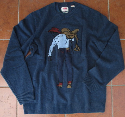 SALE!激レア!正規品!リーバイス(USA)1971年「517」が販売時のキャラクター「SADDLE・MAN」を織り込んだ!サドルマン・セーター:L拍卖