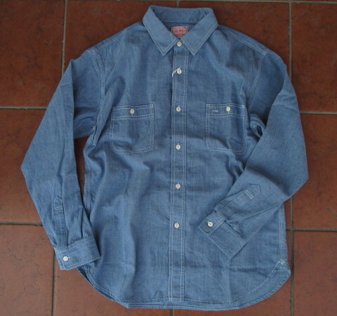 SALE(2025年モデル)アメリカのワークブランド「BIGMIKE(USA)」の復活!こだわりの3本針仕様!L/ブルーシャンブレーシャツ!Lサイズ拍卖