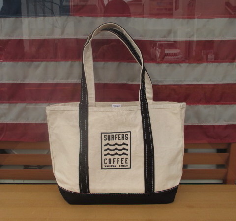 特価!人気商品!ハワイより入荷!SURFERS・COFFEE(HAWAII)ハワイのローカル・カフェのオリジナル!キャンバストート!Mサイズ拍卖