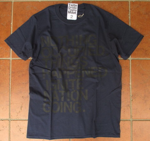 SALE!コダワリのドメスティック・ブランド!ユーロミリタリーからインスパイア!AFTERDARK(JAPAN)「NOTHING」プリントT!ネイビー:M拍卖