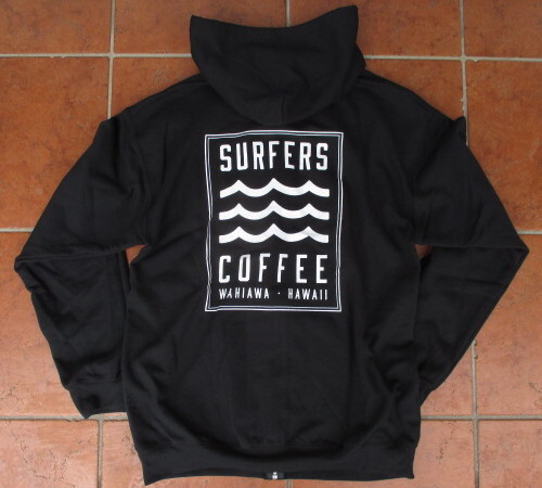 特価!ハワイより入荷!SURFERS・COFFEE(HAWAII)ハワイのローカル・カフェのオリジナル・ジップアップ・スエットパーカー!黒!Mサイズ拍卖