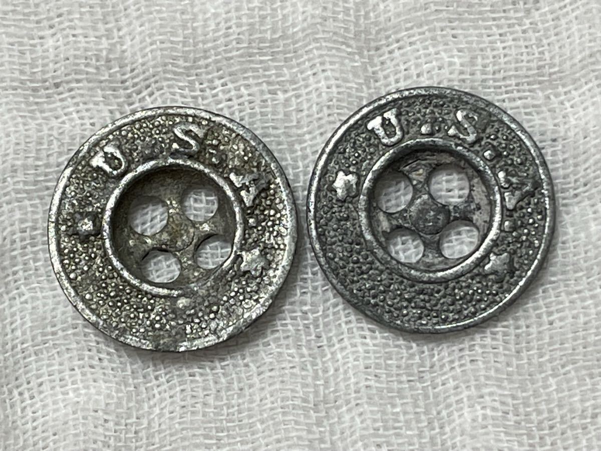 メタルボタン 2個 アメリカ アンティーク ヴィンテージ 14ミリ ミリタリー ユニフォーム 米軍 USA拍卖