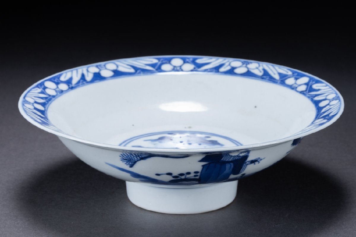 【華】時代舊藏 清時代 大清康煕年製 青花山水文鉢 皿 当時物保証 時代物 古美術 骨董品A25070122-QV拍卖