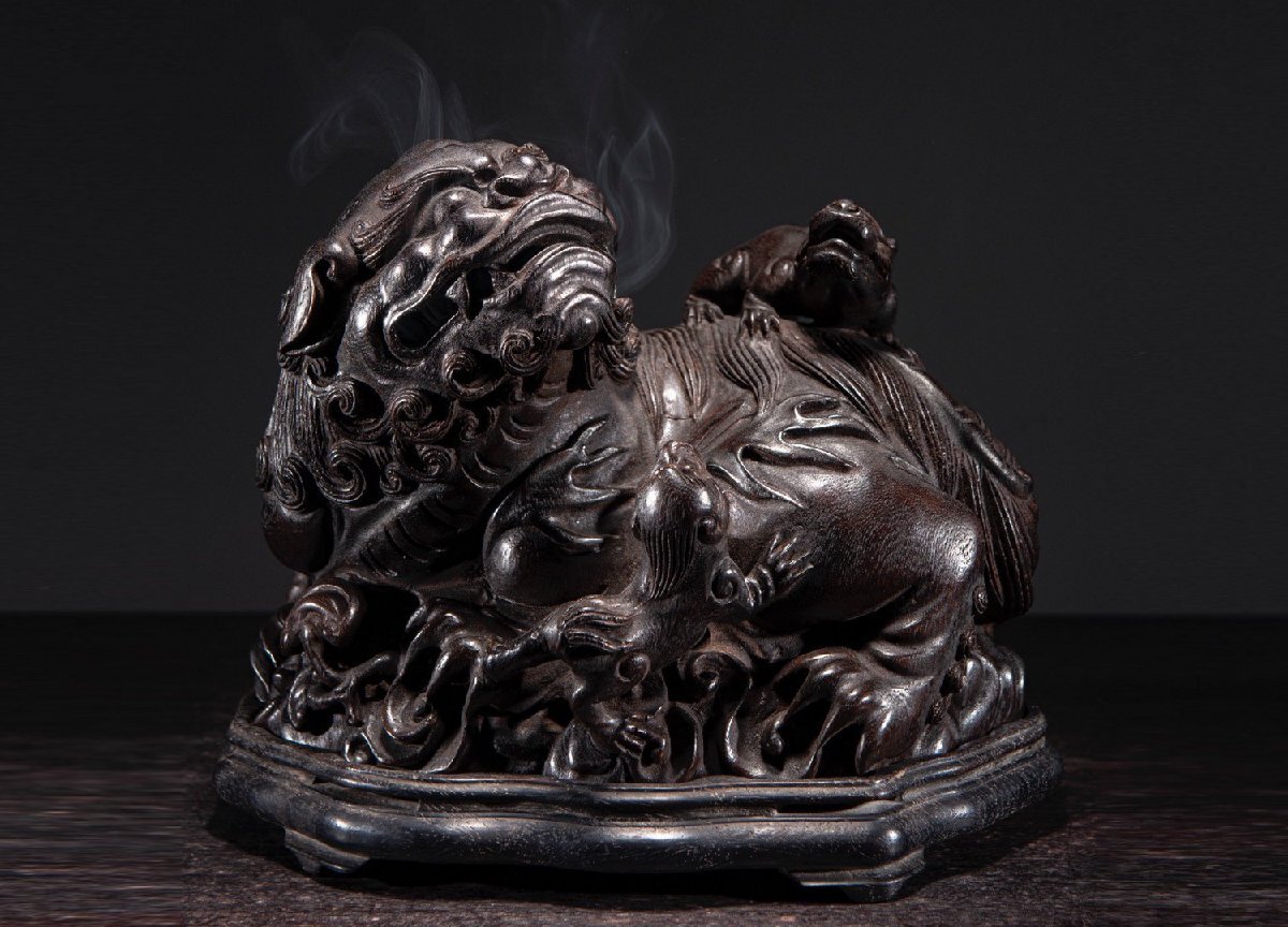【清】某有名オークション購入 清時代 珎香 瑞獣紋薫爐 材質保証 古置物 古擺件 古美術 時代コレクション7L10-BD8 拍卖
