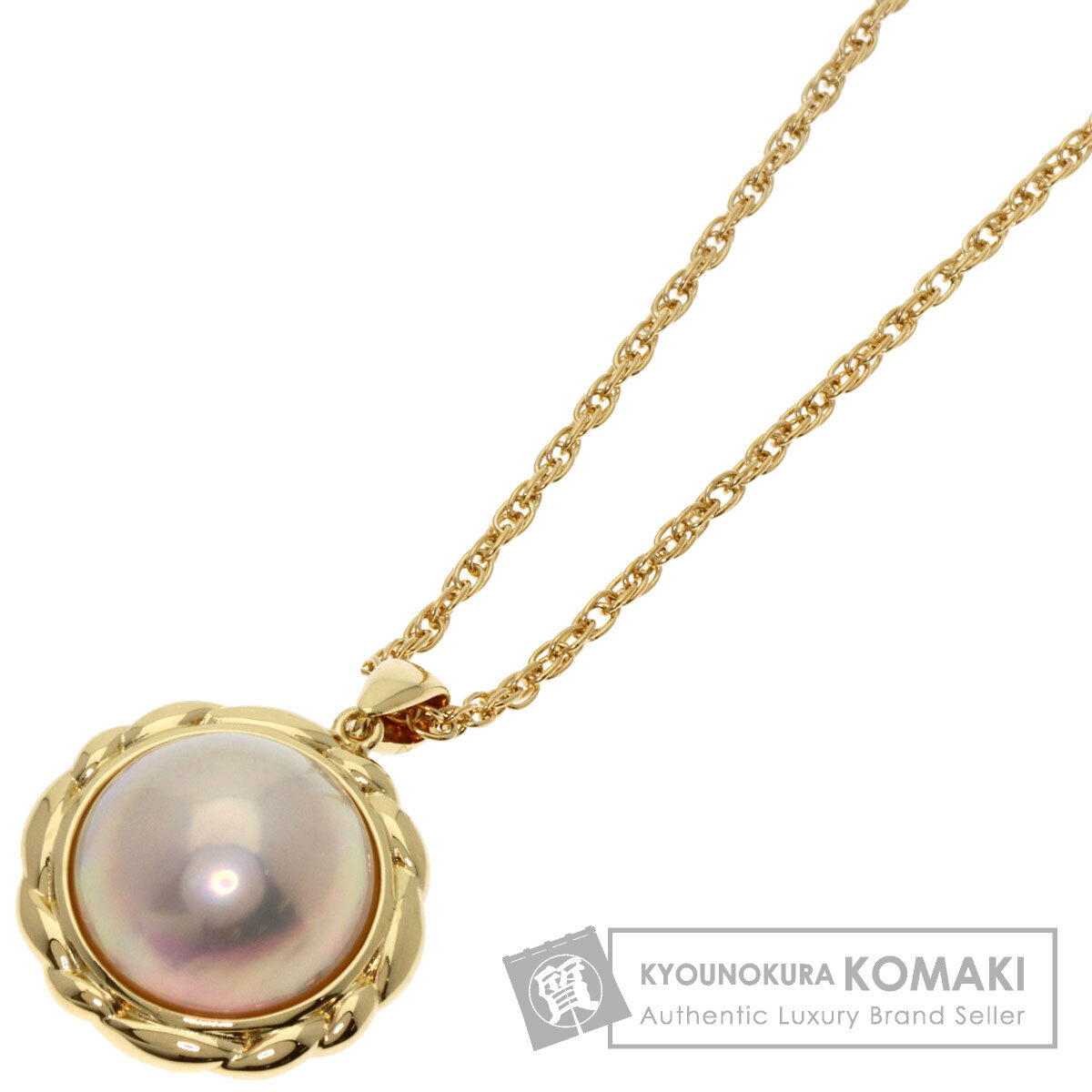 TASAKI タサキ マベ パール 真珠 ネックレス K18イエローゴールド レディース 中古拍卖