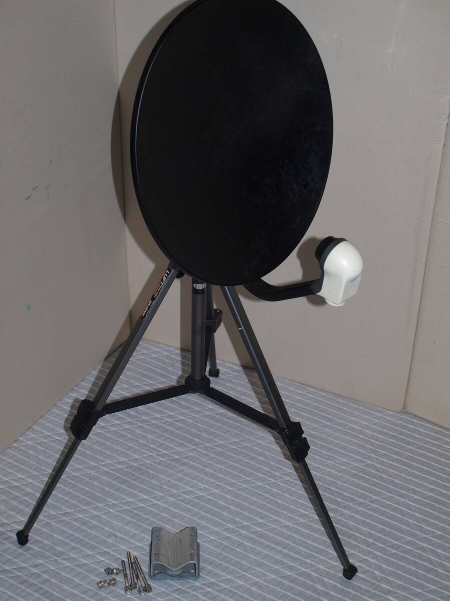 持ち運び可能BS衛星アンテナ◇小型35cm形パラボナアンテナマスプロ【BS35LED】+三脚(加工品)◆BS/CS放送受信確認拍卖