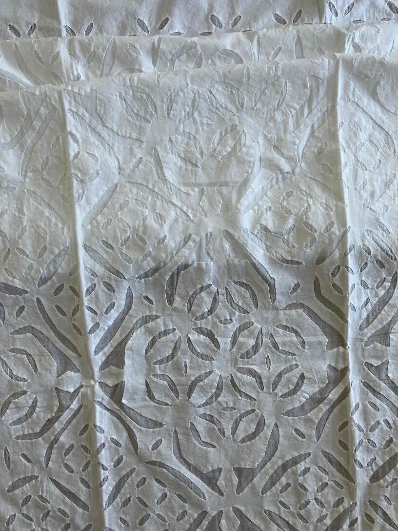 ハンドメイド カットワーク マルチカバー コットン100% オーガンジー #B8拍卖