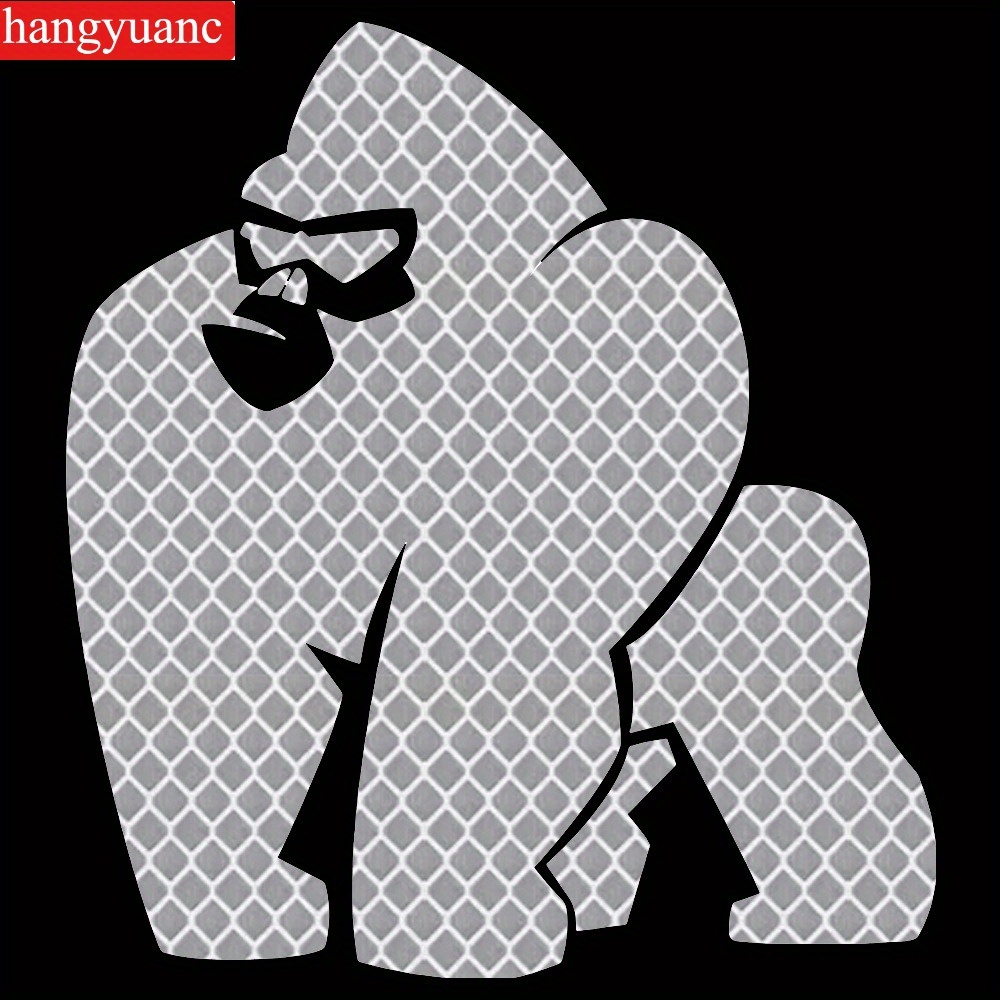 反射ステッカー ゴリラ 車用 シール アニマル 15cm ホワイト 白 蛍光 ビニール 防犯 防水 安全 窓用 ノートパソコン オートバイ t8810拍卖