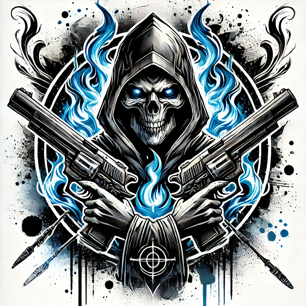 ステッカー ホラー がいこつ ノートパソコン 車用 かわいい 17.8cm こわい スカル 拳銃 おしゃれ シール ビニール素材 窓用 防水 t5600拍卖