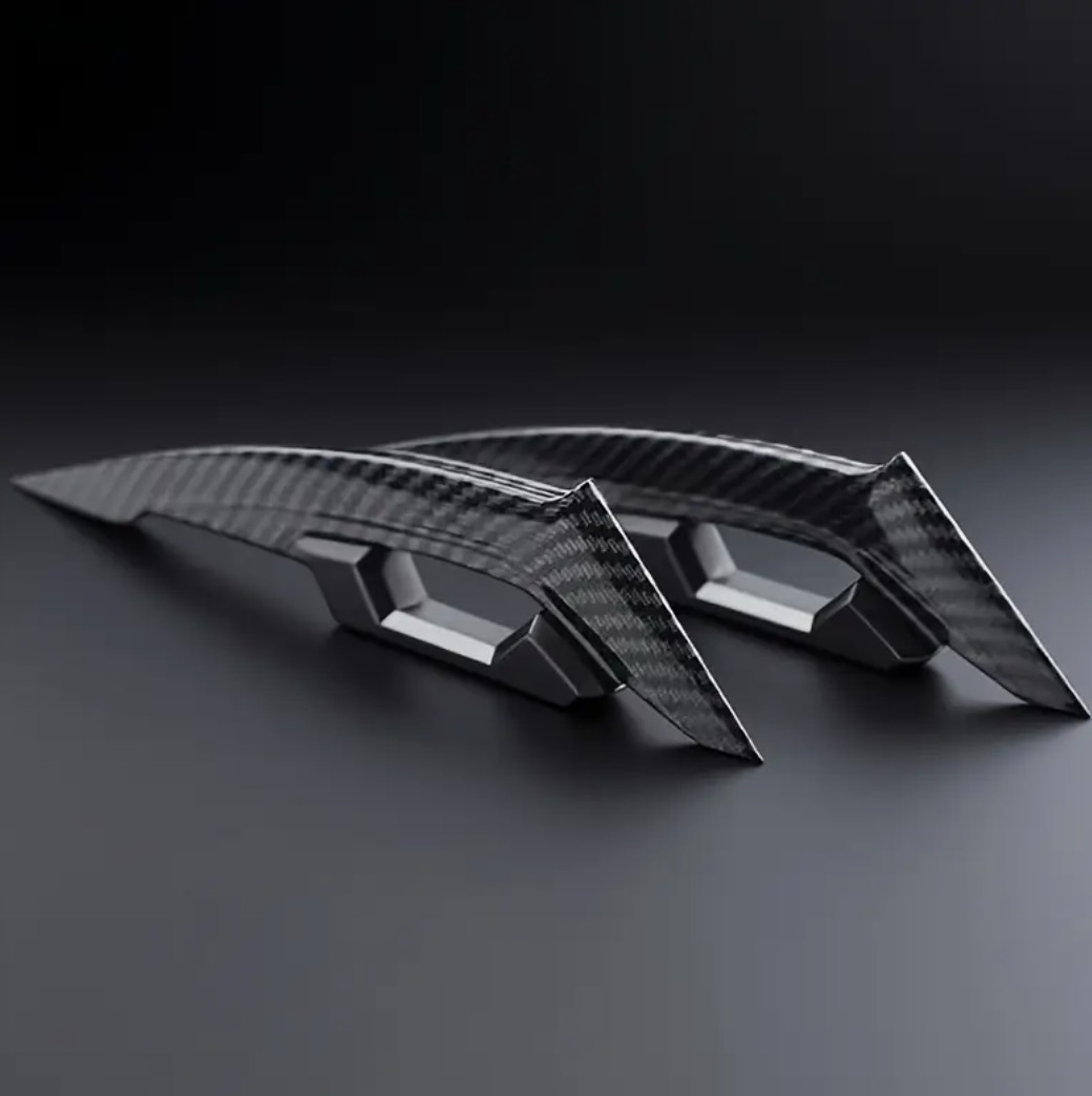 2個セット バイク サイドウイング バンパー 傷防止 ディフューザー おしゃれ 18.3cm カーボン柄 両面テープ オートバイ フェンダー t8147a拍卖