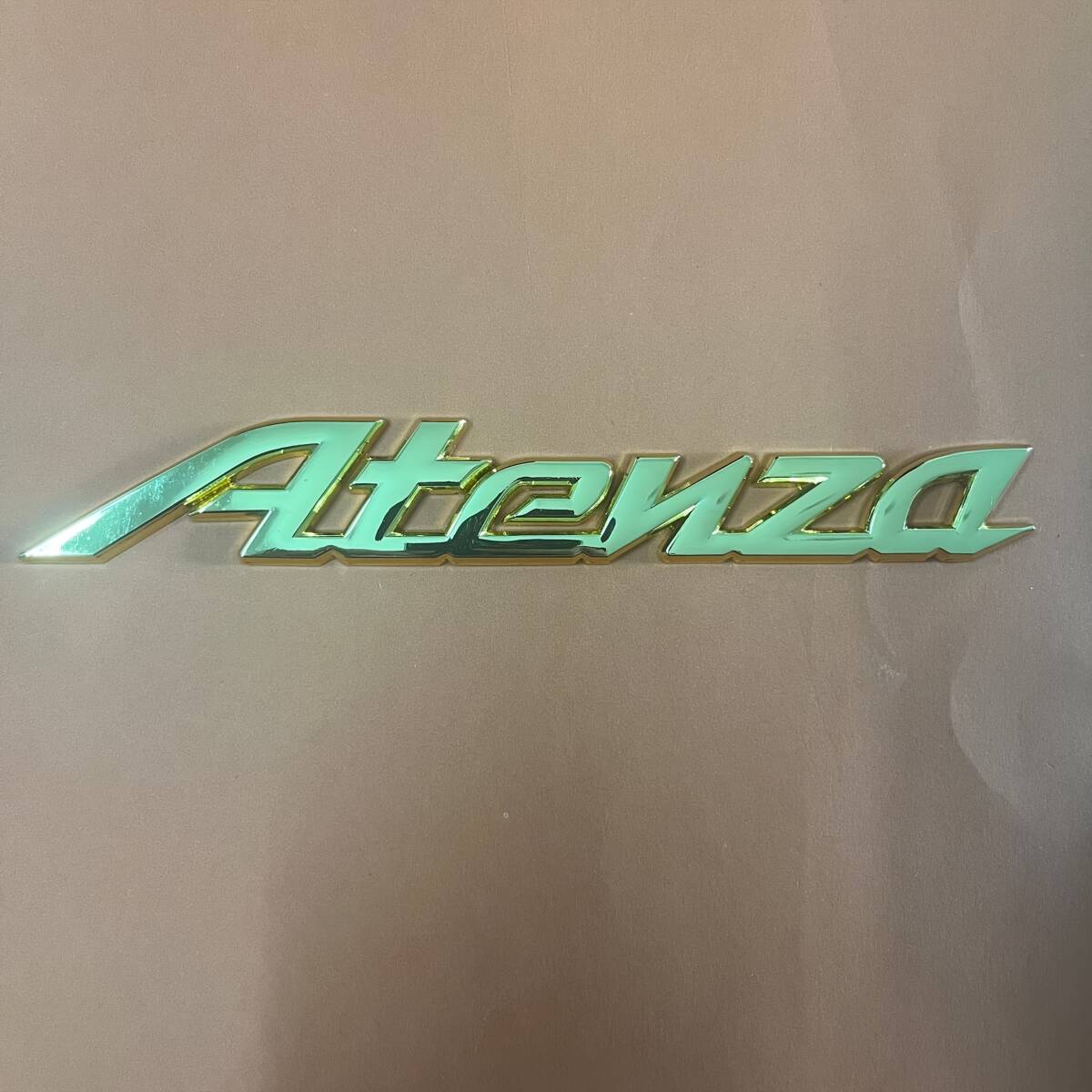 金属 エンブレム Aterza ロゴ アテンザ 18.3cm ゴールド 車用 ステッカー メタル シール 3D 立体 おしゃれ バイク 外装 インテリア t8661拍卖