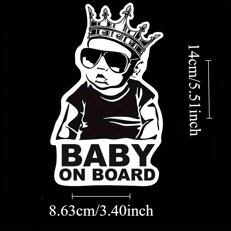 ステッカー 車用 赤ちゃんが乗っています シール ワイルドな赤ちゃん 王様 14cm BABY ON BOARD ビニール 防水 おしゃれ 貼り付け t8911拍卖