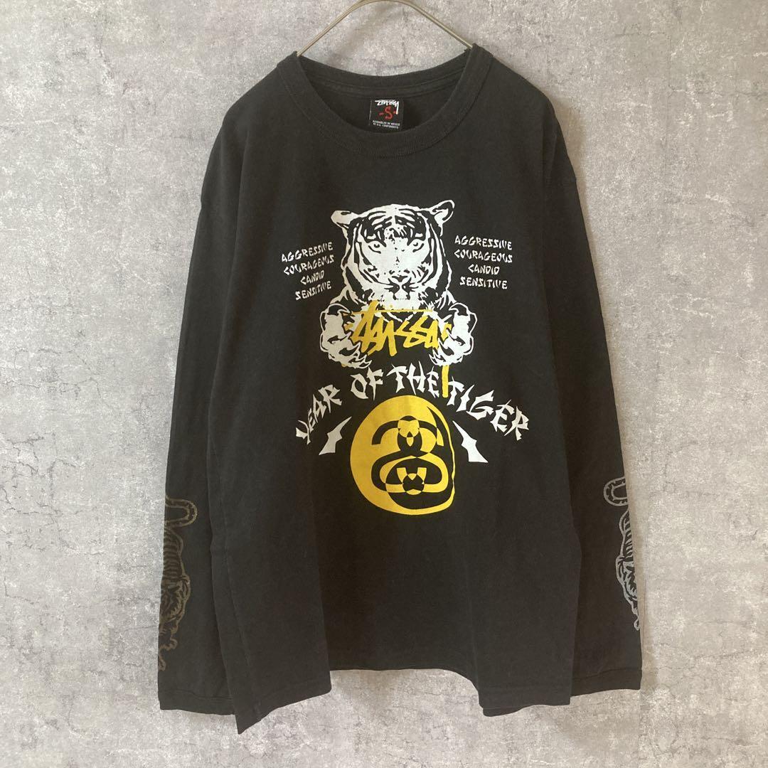 Mexico製Stussy 虎 ロンT 黒 寅年 限定 Tシャツ 長袖 S拍卖