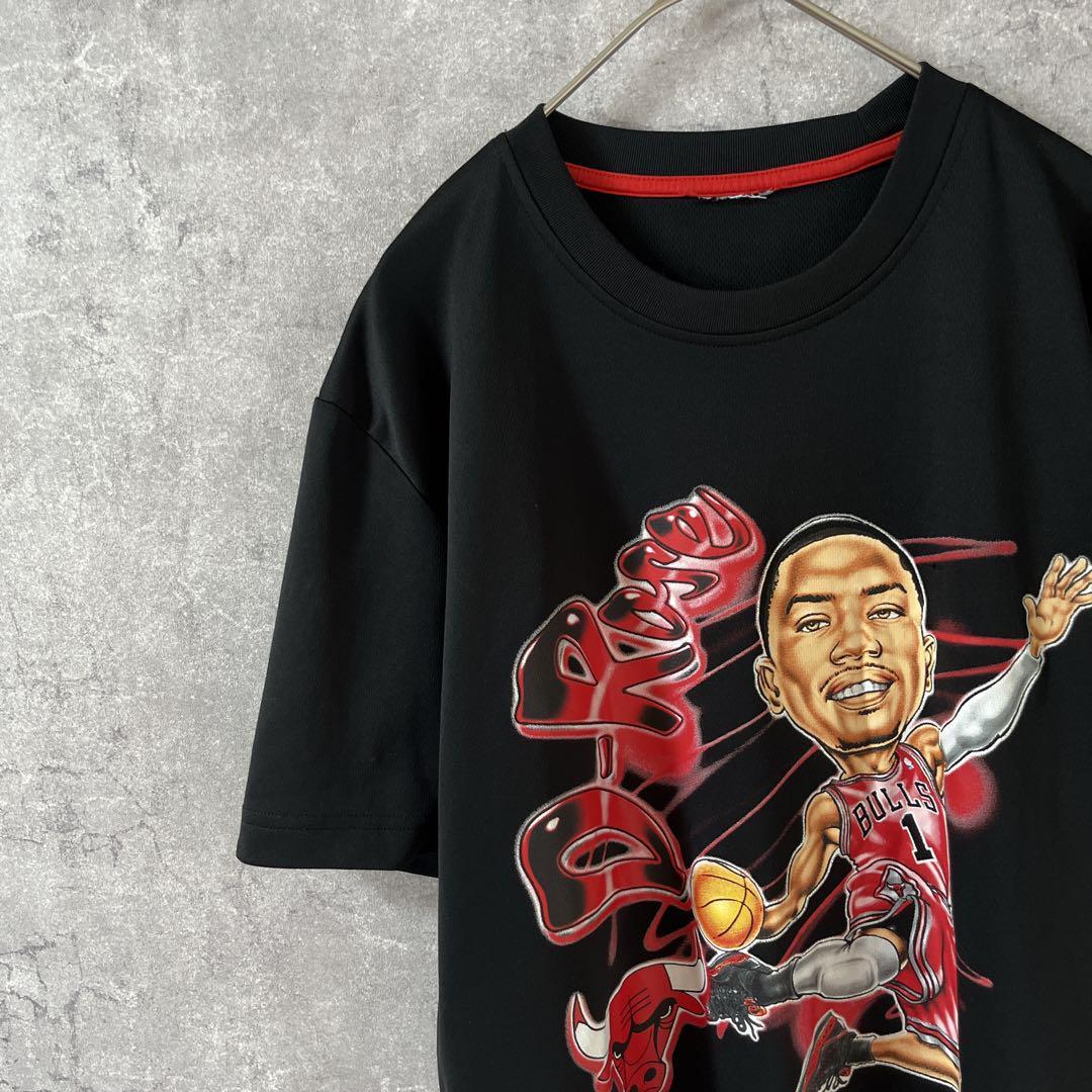NBA BULLS デリックローズ Tシャツ ブラック メンズMサイズ相当拍卖