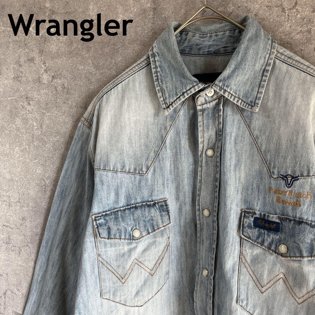 Wrangler Hawaiiデニムシャツ ウエスタンシャツ 長袖 SメンズD1拍卖