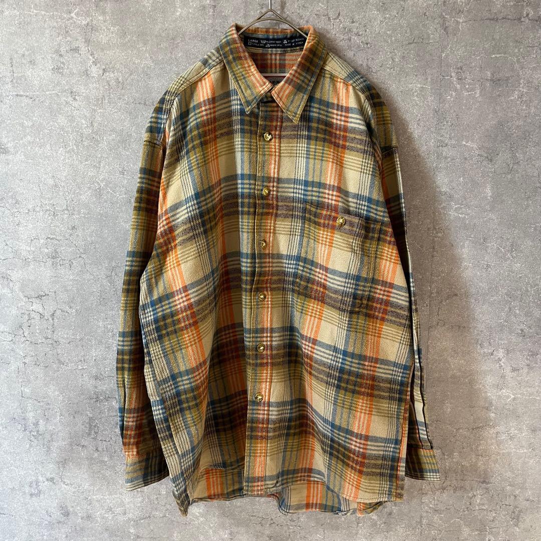 Budweiser チェック柄ネルシャツ 長袖 オーバーサイズ Lサイズ拍卖