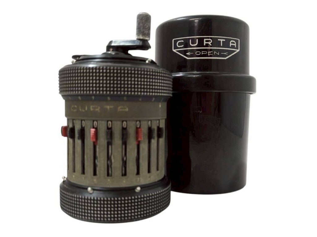 (2) CURTA/クルタ TypeII 手回し式計算機 Contina Ltd Mauren リヒテンシュタイン製 ケース付 アンティーク (59343SK3)拍卖