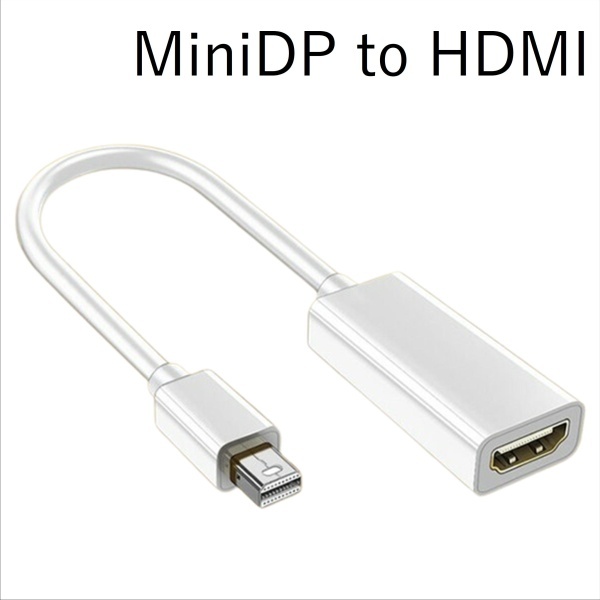 【追跡可能メール便】Mini DP to HDMI 変換アダプタ 接続しやすい短ケーブル付き 1080p Mini DiplayPortからHDMIへ ホワイト【G4】拍卖