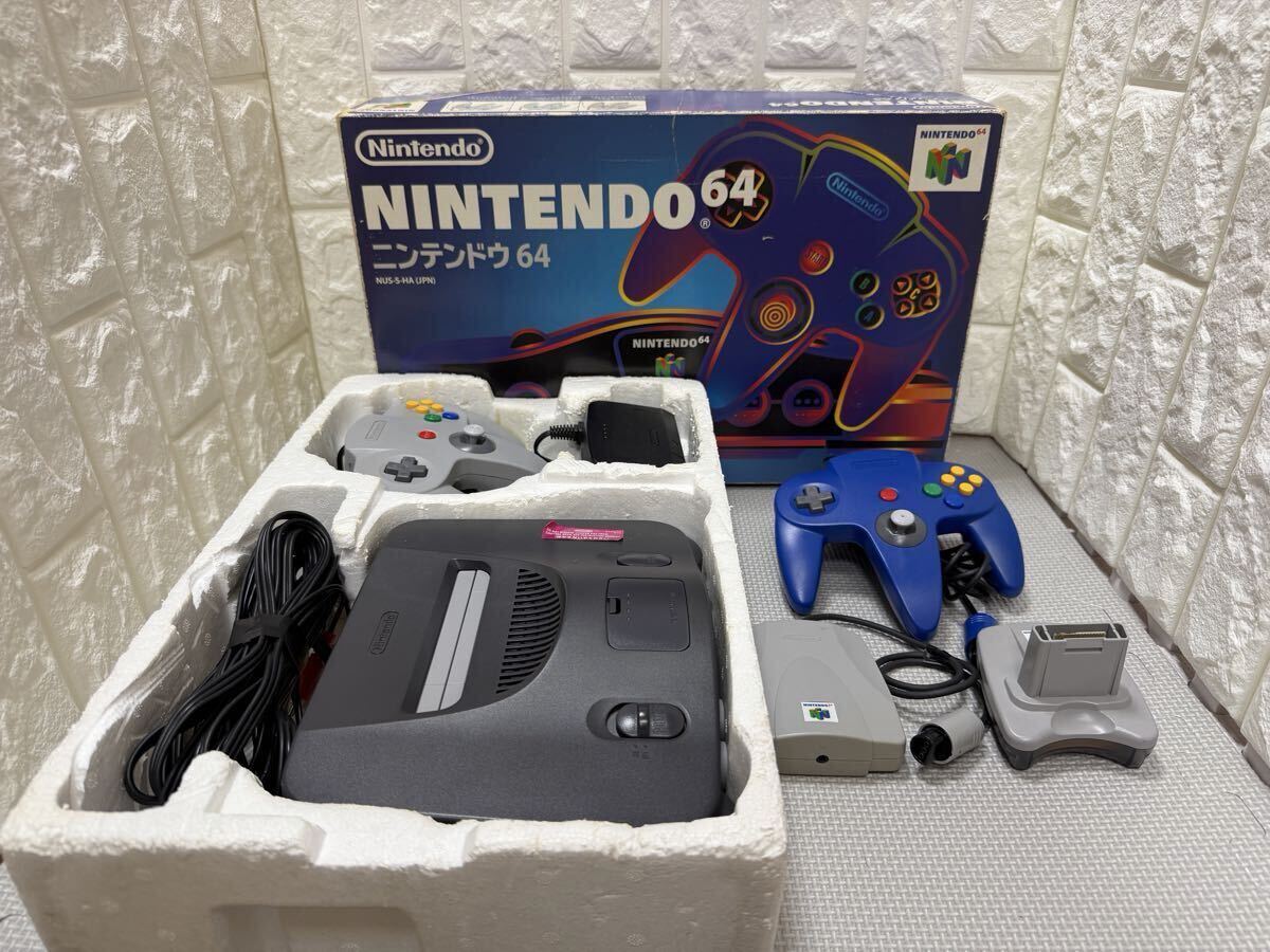 ◆Nintendo◆ニンテンドウ64◆ゲーム機◆コントローラー2個◆ 任天堂◆NUS-001◆AVケーブル◆VRSユニット◆64GBパック◆完備品◆拍卖
