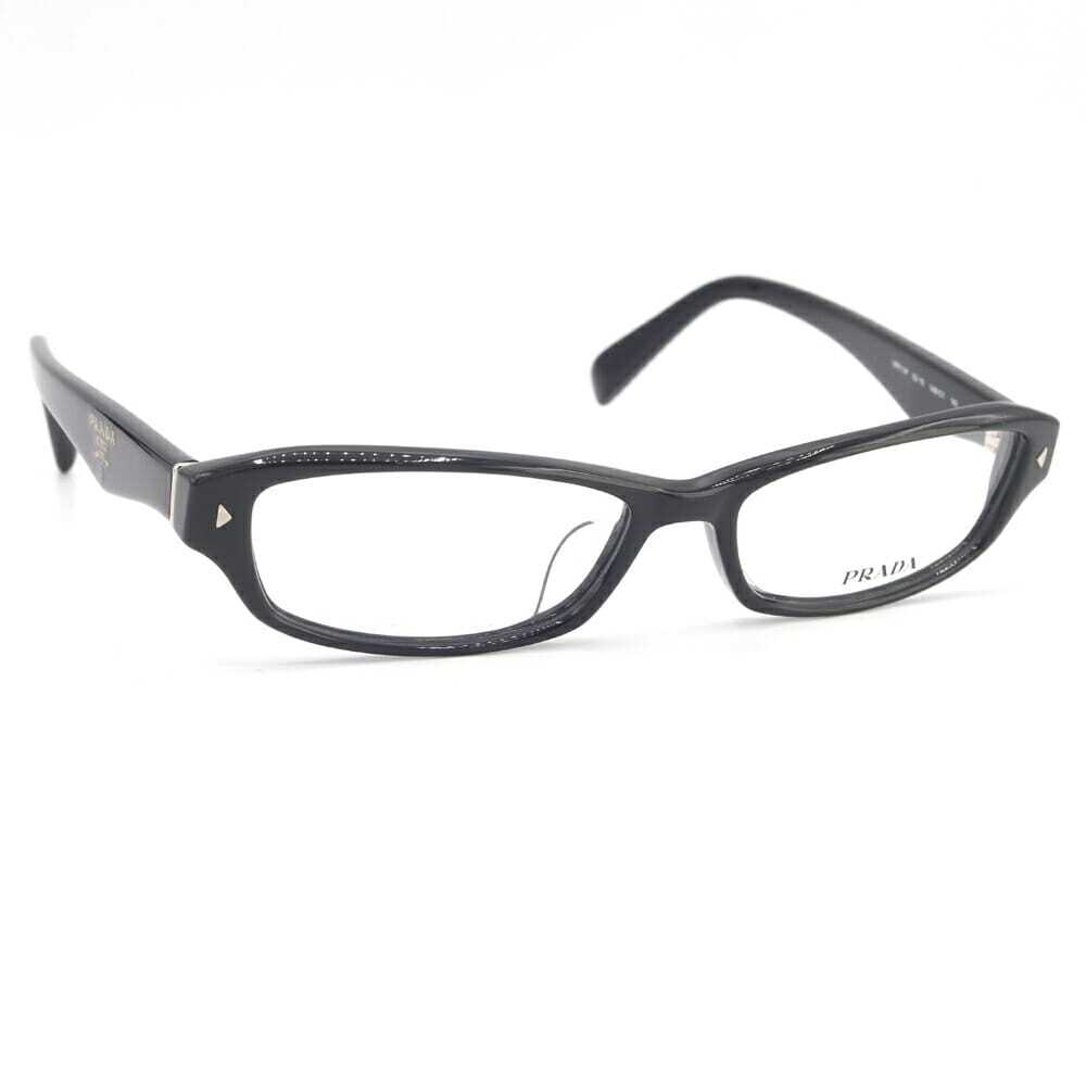 プラダ メガネフレーム VPR11P ブラック クリア 52□15 140 中古 アイウェア 眼鏡 ロゴ レディース メンズ拍卖