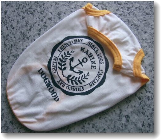 犬服V014-S■Sサイズ■チワワ等小型犬用マリンプリントTシャツ*白色吸発汗ハンドメイド拍卖